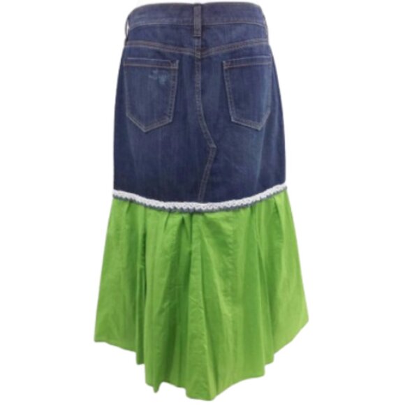 OLD NAVY Upcycled Refashioned Distressed Long Jean Skirt - Women's 6 - Picture 2 of 7